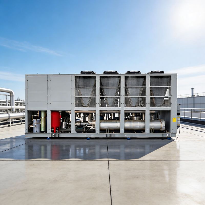 Chiller industrial con mantenimiento químico preventivo